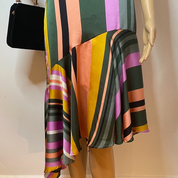 Midi ruffled striped spaghetti strap sheath flare! - Picture 5 of 12